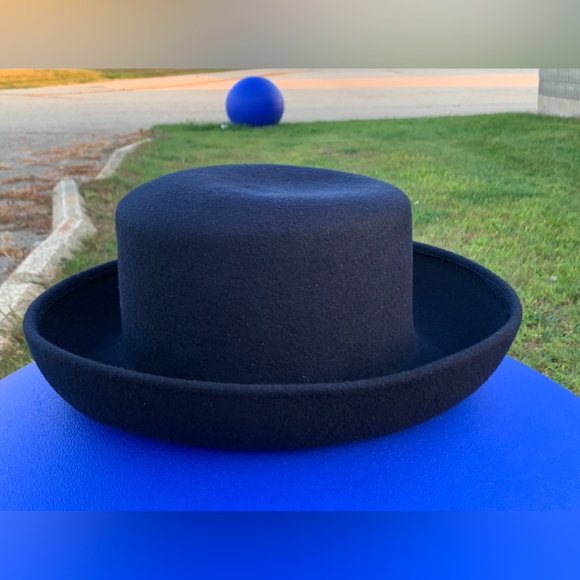 1980s Vintage 100% Wool LAURA ASHLEY Dark Navy Blue Women’s Hat - Picture 12 of 16